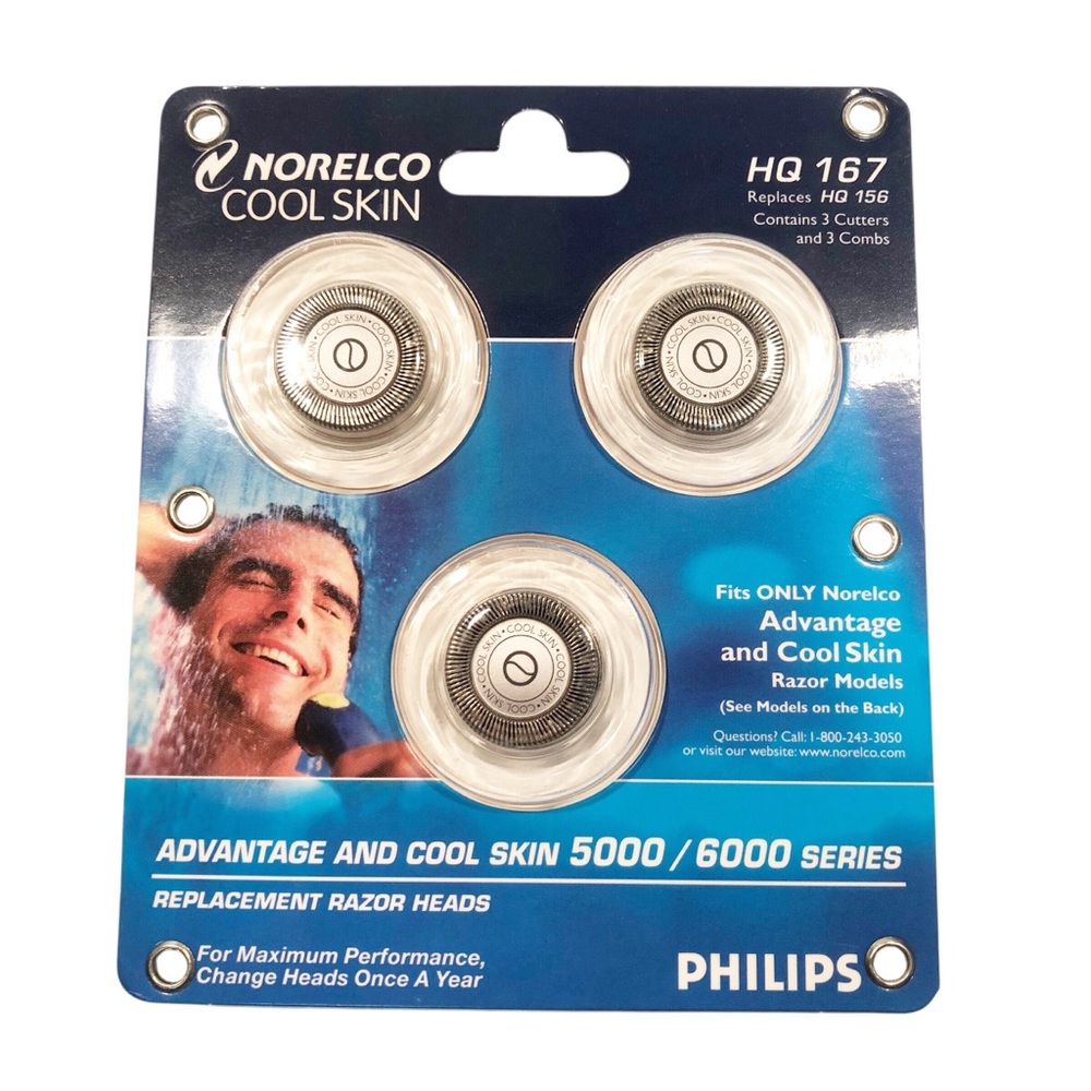 Philips Norelco Cool Skin Replacement Razor Heads - Blue Packaging